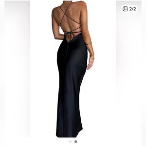 AKIRA open back gown maxi scrunch butt mermaid dress